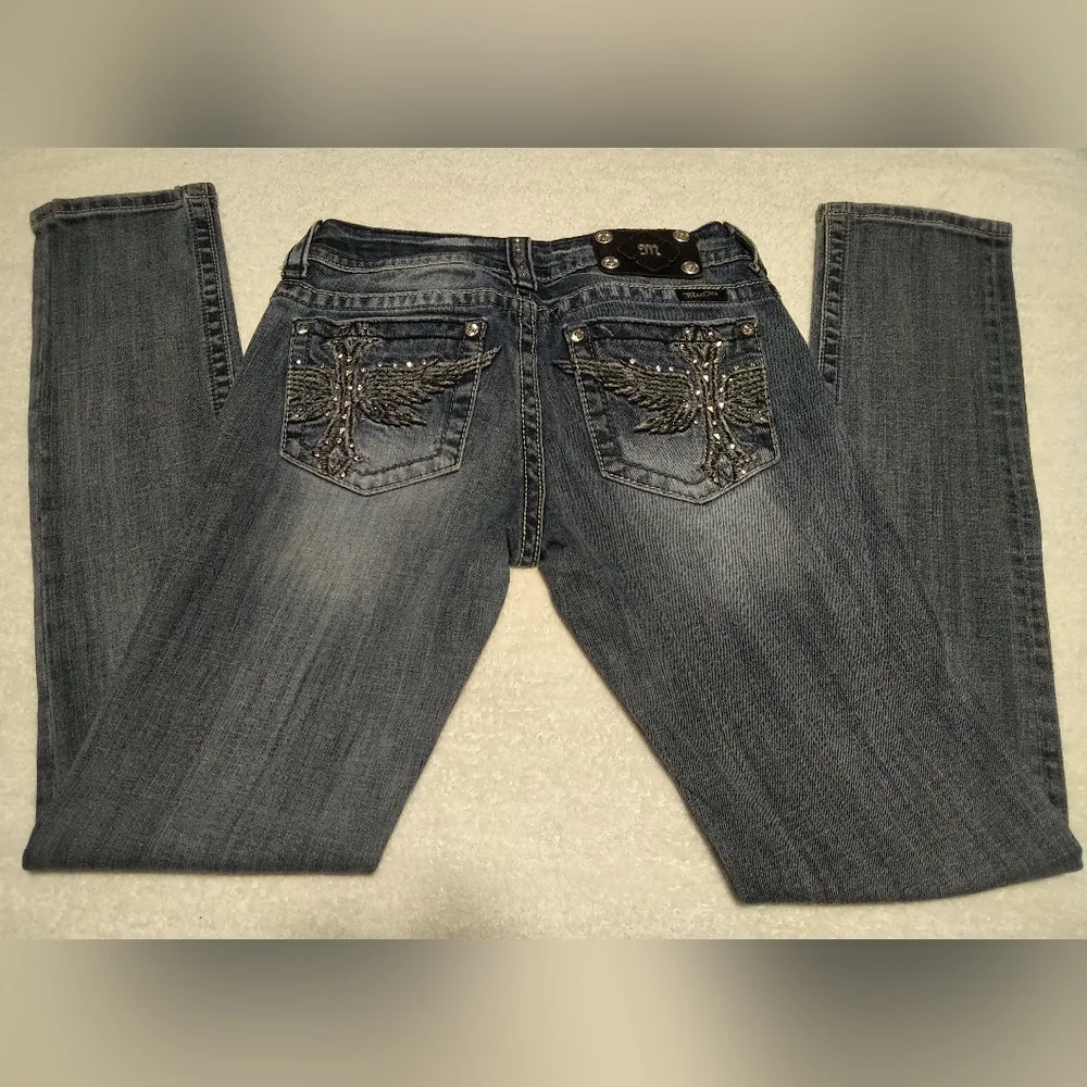 Miss Me Skinny Rhinestome Jeans - Size 28